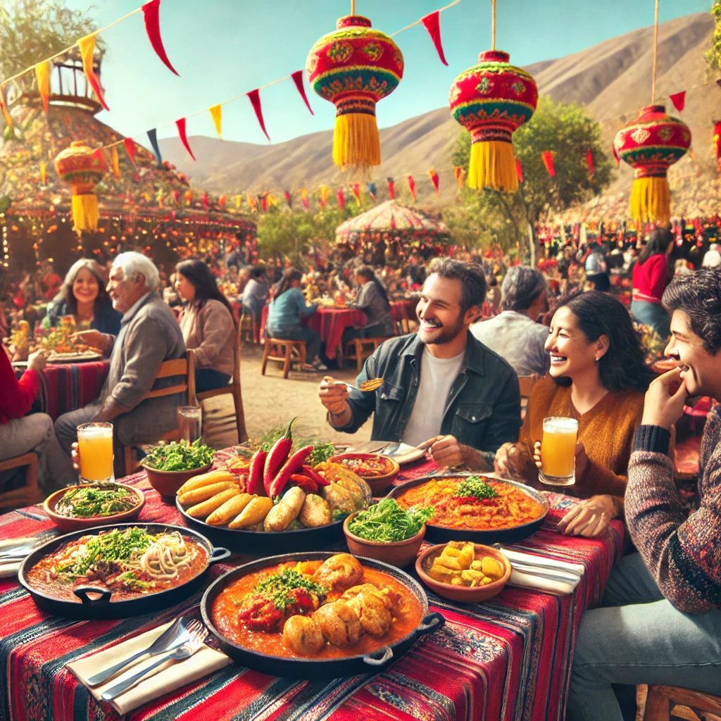 Personas disfrutando de comida tradicional arequipeña